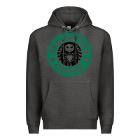 Charcoal Heather skeleton coffee halloween Premium Hoodie - artisFamous