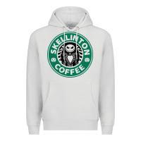 Dove Grey skeleton coffee halloween Premium Hoodie - artisFamous