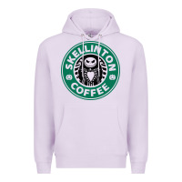 Lilac skeleton coffee halloween Premium Hoodie - artisFamous
