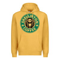 Mustard skeleton coffee halloween Premium Hoodie - artisFamous