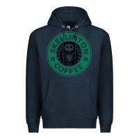 Navy skeleton coffee halloween Premium Hoodie - artisFamous