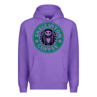 Purple skeleton coffee halloween Premium Hoodie - artisFamous