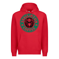 Red skeleton coffee halloween Premium Hoodie - artisFamous