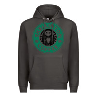 Smoke skeleton coffee halloween Premium Hoodie - artisFamous