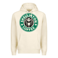 Tofu skeleton coffee halloween Premium Hoodie - artisFamous