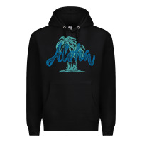Black hawaii aloha art Premium Hoodie - artisFamous