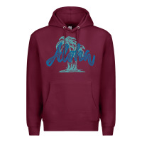 Burgundy hawaii aloha art Premium Hoodie - artisFamous