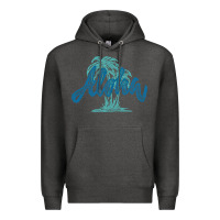 Charcoal Heather hawaii aloha art Premium Hoodie - artisFamous