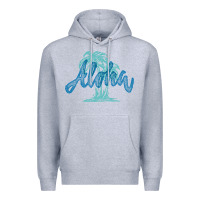 Heather Grey hawaii aloha art Premium Hoodie - artisFamous
