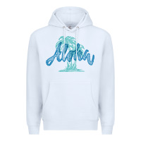 White hawaii aloha art Premium Hoodie - artisFamous