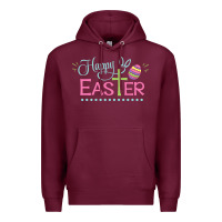 Burgundy happy easter Premium Hoodie - artisFamous
