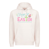 Pale Pink happy easter Premium Hoodie - artisFamous