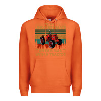 Carrot never underestimate an old man with a tractor retro vintage Premium Hoodie - artisFamous