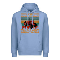 Colony Blue never underestimate an old man with a tractor retro vintage Premium Hoodie - artisFamous