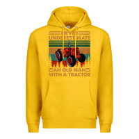 Lemon never underestimate an old man with a tractor retro vintage Premium Hoodie - artisFamous