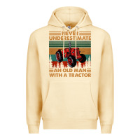Pina Colada never underestimate an old man with a tractor retro vintage Premium Hoodie - artisFamous