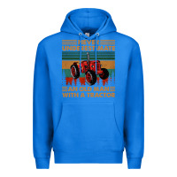 True Royal never underestimate an old man with a tractor retro vintage Premium Hoodie - artisFamous