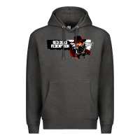 Charcoal Heather red dead redemption Premium Hoodie - artisFamous