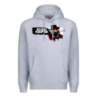 Heather Grey red dead redemption Premium Hoodie - artisFamous