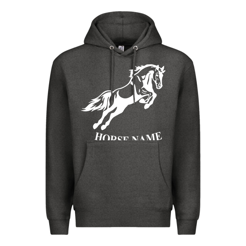 Personalised Horse Printed Equestrian Riding Cob Jumping Rider Horse Premium Hoodie by artisFamous | Teevron