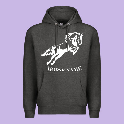 Personalised Horse Printed Equestrian Riding Cob Jumping Rider Horse Premium Hoodie Designed By Artisfamous