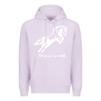 Lilac Personalised Horse Printed Equestrian Riding Cob Jumping Rider Horse Premium Hoodie - artisFamous