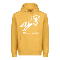 Mustard Personalised Horse Printed Equestrian Riding Cob Jumping Rider Horse Premium Hoodie - artisFamous