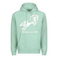 Seafoam Personalised Horse Printed Equestrian Riding Cob Jumping Rider Horse Premium Hoodie - artisFamous