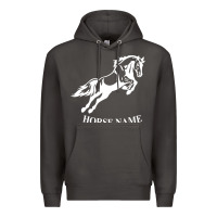 Smoke Personalised Horse Printed Equestrian Riding Cob Jumping Rider Horse Premium Hoodie - artisFamous