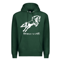 Sports Green Personalised Horse Printed Equestrian Riding Cob Jumping Rider Horse Premium Hoodie - artisFamous
