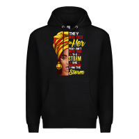 Black black history month shirt african woman afro i am the storm t shirt Premium Hoodie - artisFamous