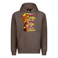 Coffee black history month shirt african woman afro i am the storm t shirt Premium Hoodie - artisFamous