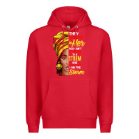 Red black history month shirt african woman afro i am the storm t shirt Premium Hoodie - artisFamous