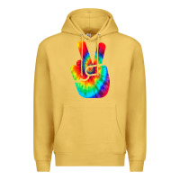 Antique Gold cool peace hand tie dye t shirt for boys and girls Premium Hoodie - artisFamous