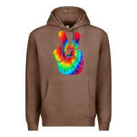 Chestnut cool peace hand tie dye t shirt for boys and girls Premium Hoodie - artisFamous