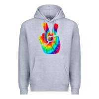 Heather Grey cool peace hand tie dye t shirt for boys and girls Premium Hoodie - artisFamous