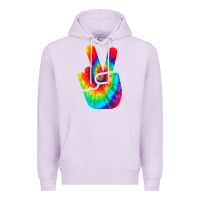 Lilac cool peace hand tie dye t shirt for boys and girls Premium Hoodie - artisFamous