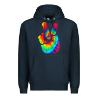 Navy cool peace hand tie dye t shirt for boys and girls Premium Hoodie - artisFamous