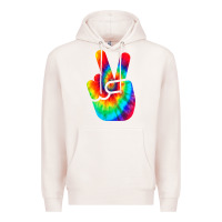 Pale Pink cool peace hand tie dye t shirt for boys and girls Premium Hoodie - artisFamous