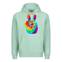 Seafoam cool peace hand tie dye t shirt for boys and girls Premium Hoodie - artisFamous