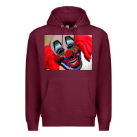 Burgundy embroidered clown Premium Hoodie - artisFamous