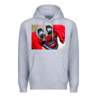 Heather Grey embroidered clown Premium Hoodie - artisFamous