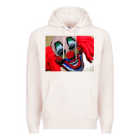 Pale Pink embroidered clown Premium Hoodie - artisFamous