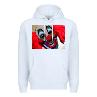 White embroidered clown Premium Hoodie - artisFamous