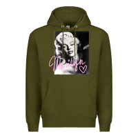 Army Green monroe black and white pink handwriting t shirt Premium Hoodie - artisFamous