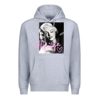 Heather Grey monroe black and white pink handwriting t shirt Premium Hoodie - artisFamous