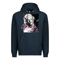 Navy monroe black and white pink handwriting t shirt Premium Hoodie - artisFamous
