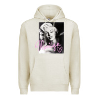 Oatmeal Heather monroe black and white pink handwriting t shirt Premium Hoodie - artisFamous