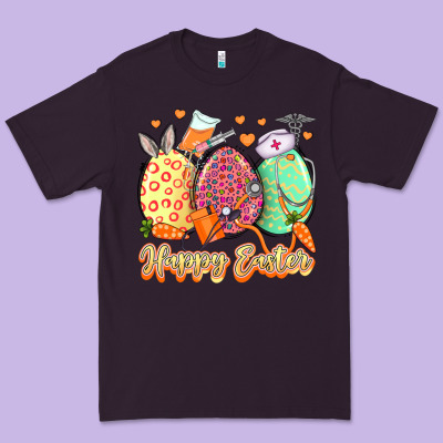 Happy Easter Eggs Nurse Premium Tee Designed By Lillyallendesigns