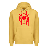 Antique Gold spiderverse miles symbol tag t shirt Premium Hoodie - artisFamous